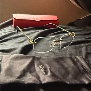Cartier Gold and Silver Rimless Eyewear